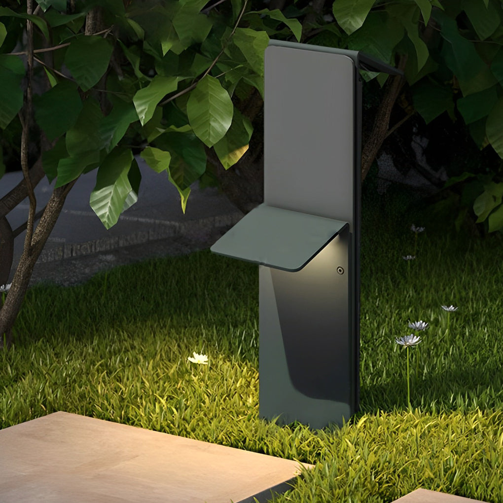 Modern Solar Pathway Light Dual Panel Stainless Steel LED