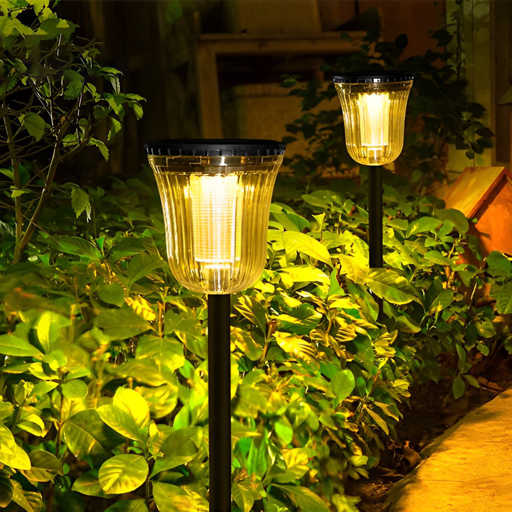 Solar Motion Sensor Lawn Lights Set of 2 - Waterproof LED Outdoor