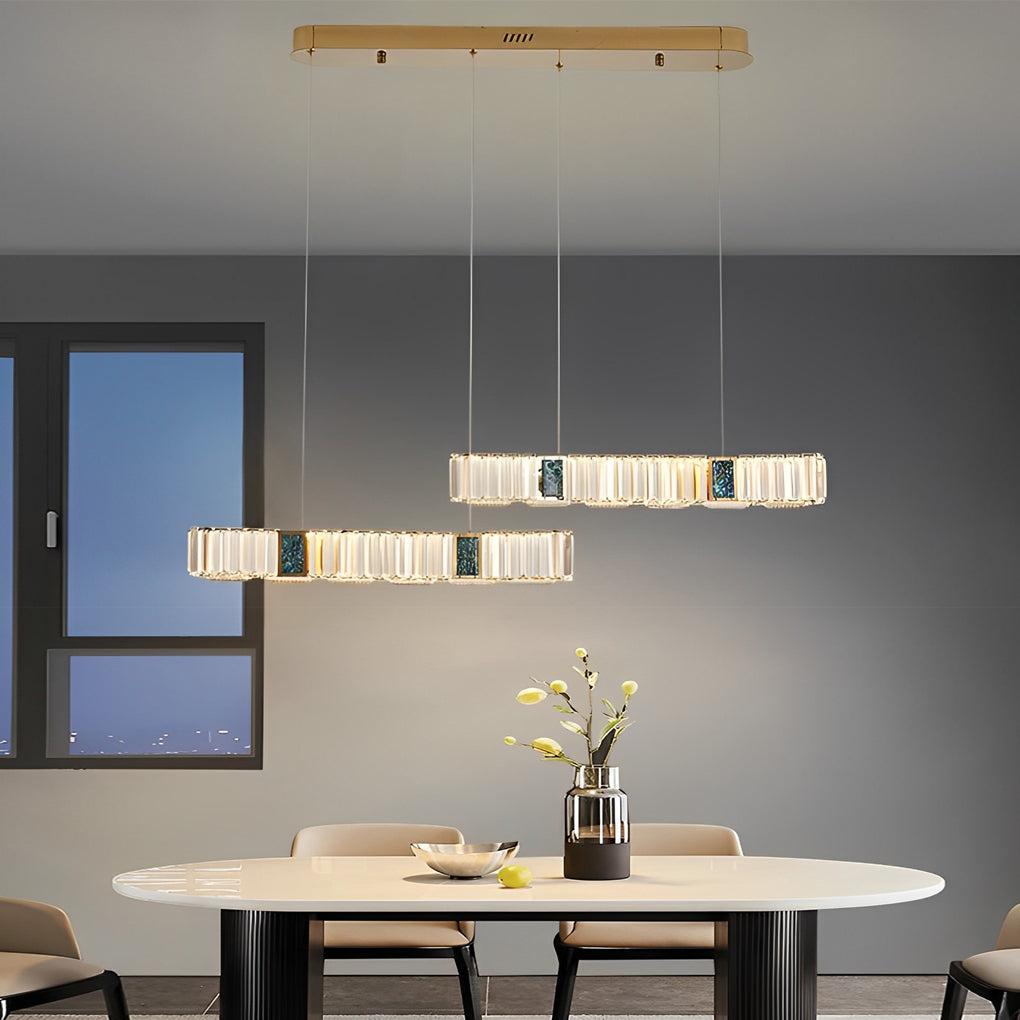 Modern Crystal LED Dining Room Chandelier - Three Step Dimming
