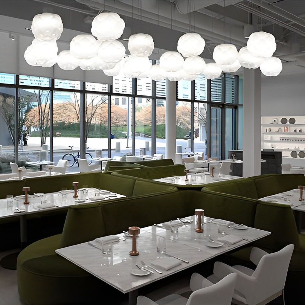 Cloud Glass Pendant Light - Modern White LED Ceiling Chandelier