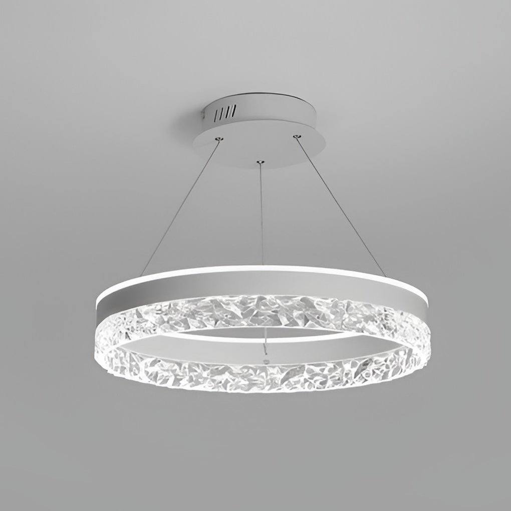 Modern Circular Ring LED Chandelier with Three-Step Dimming