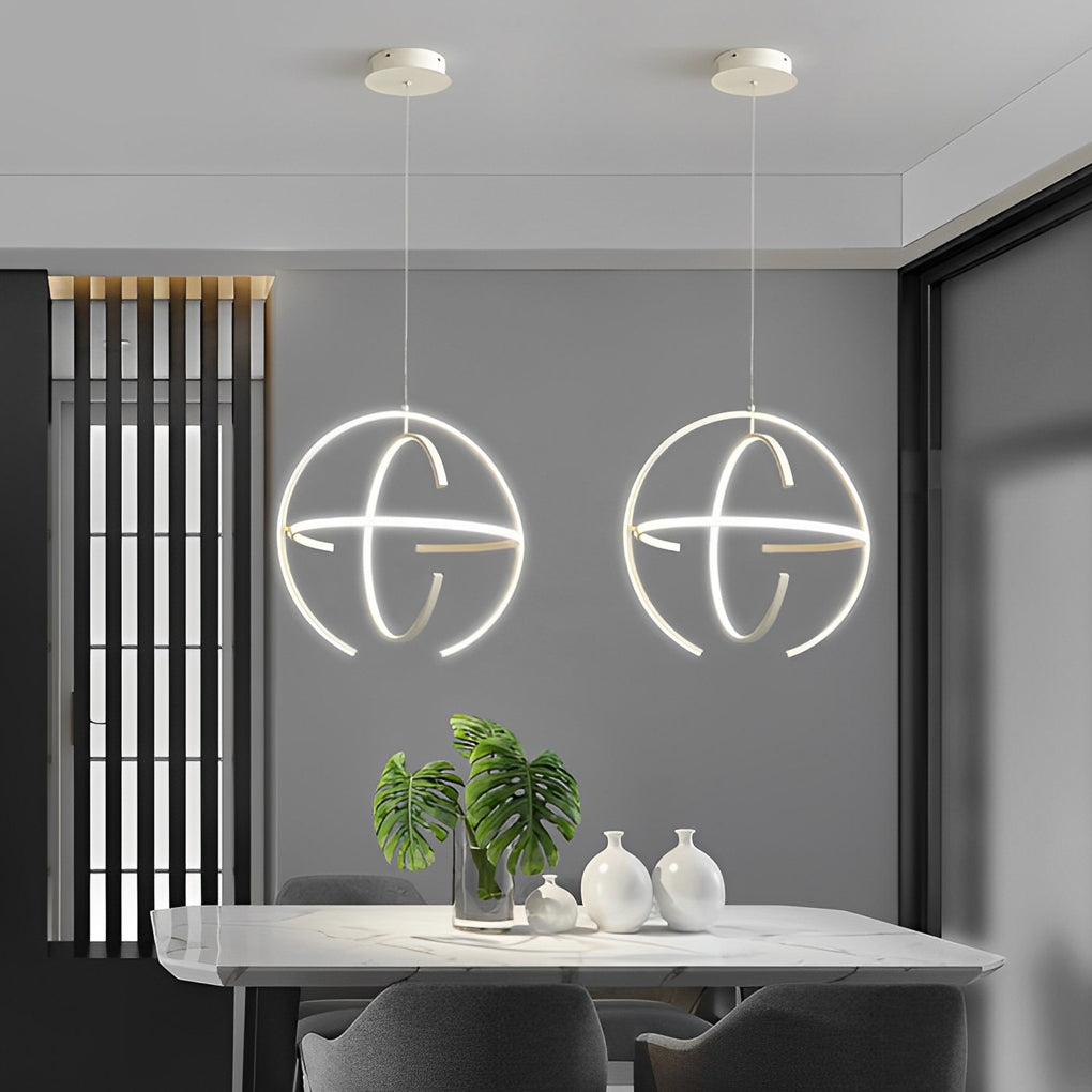 Adjustable Ring LED Pendant Light Modern Aluminum Kitchen Lighting