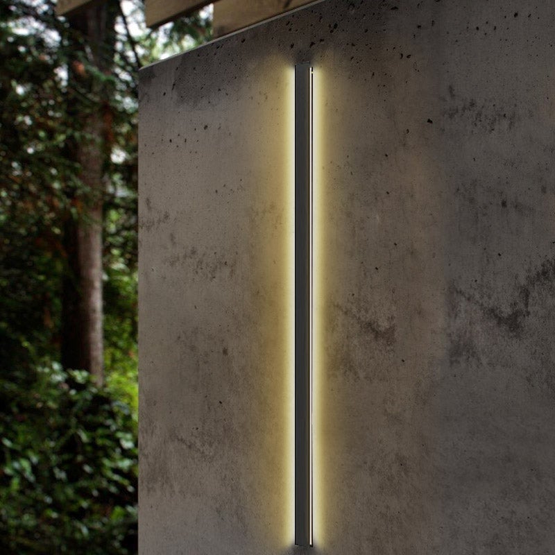 Linear LED Waterproof Outdoor Wall Light Black Minimalist Metal