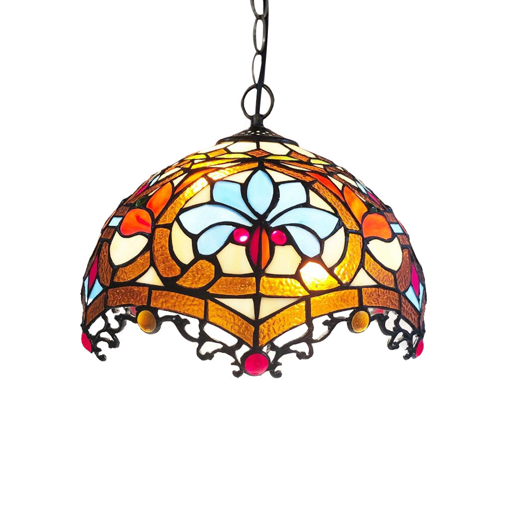 Handmade Baroque Glass Chandelier with Colorful Design