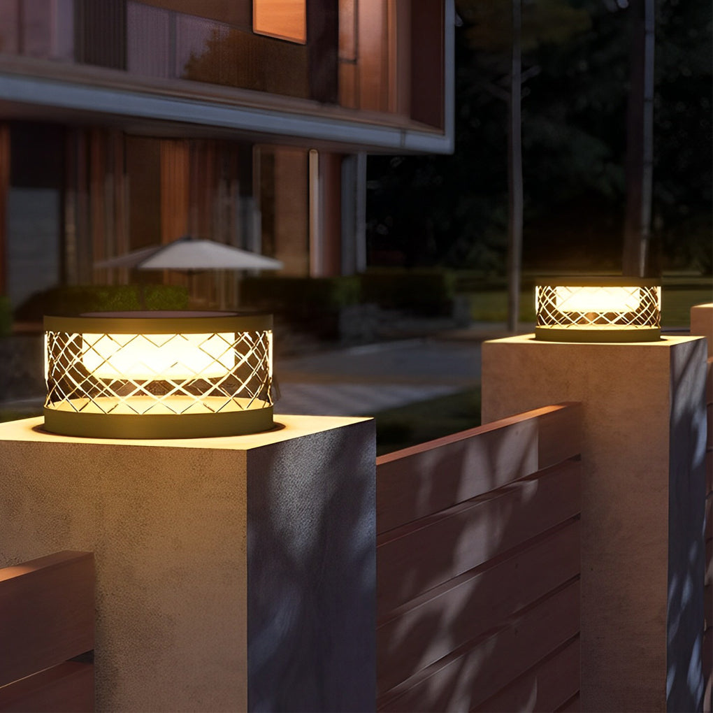 Modern Solar Post Cap Light - Stainless Steel & Acrylic