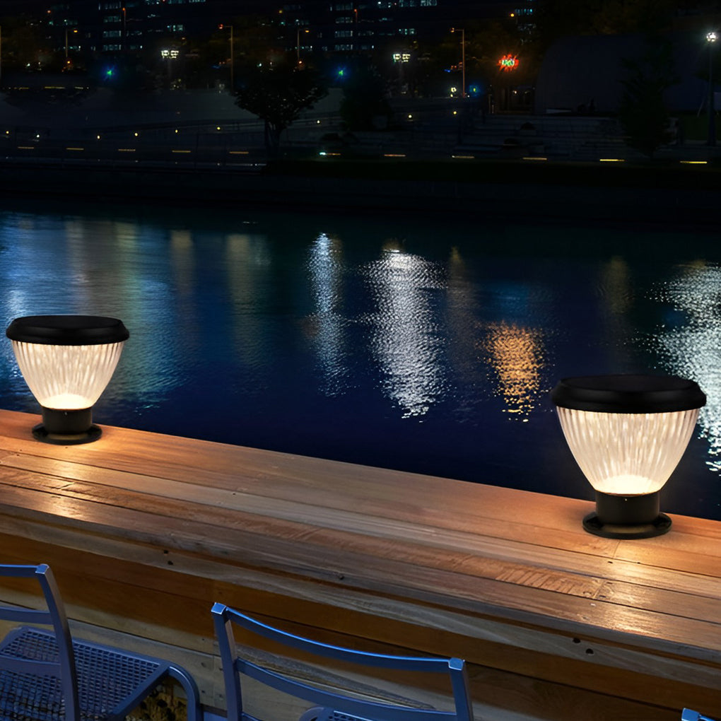 Solar LED Post Cap Light - Modern Aluminum Pillar Light for Outdoor