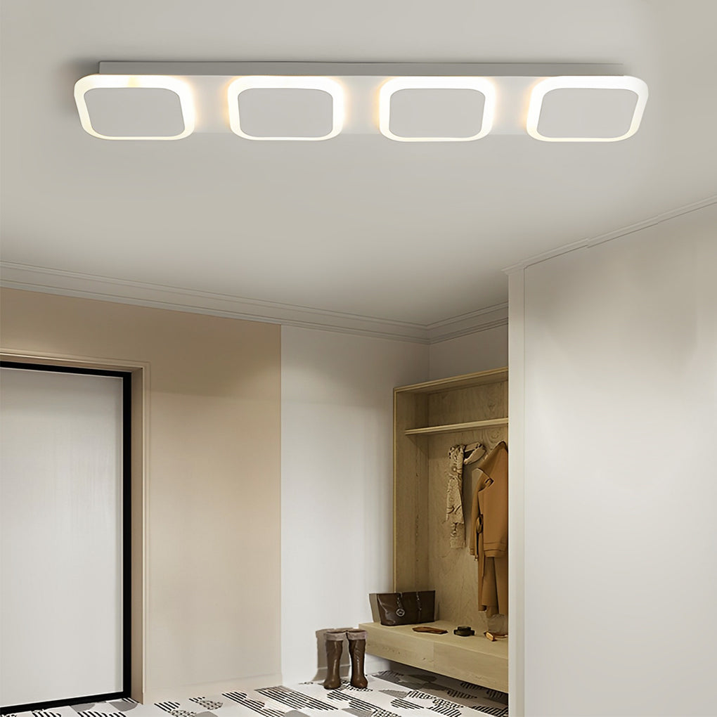 Modern Geometric Linear Flush Mount Ceiling Light - Metal & Acrylic