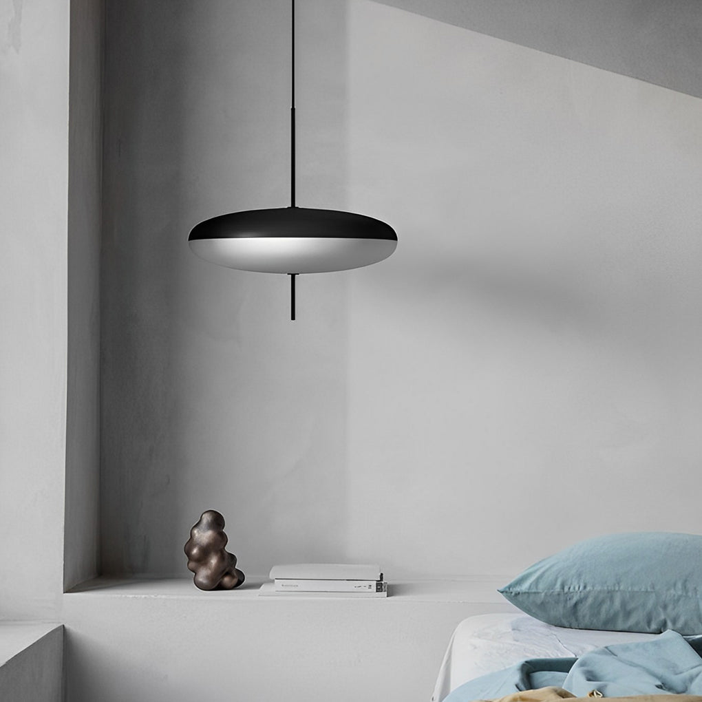 Modern Round Acrylic Pendant Light with Iron Frame - Nordic Style