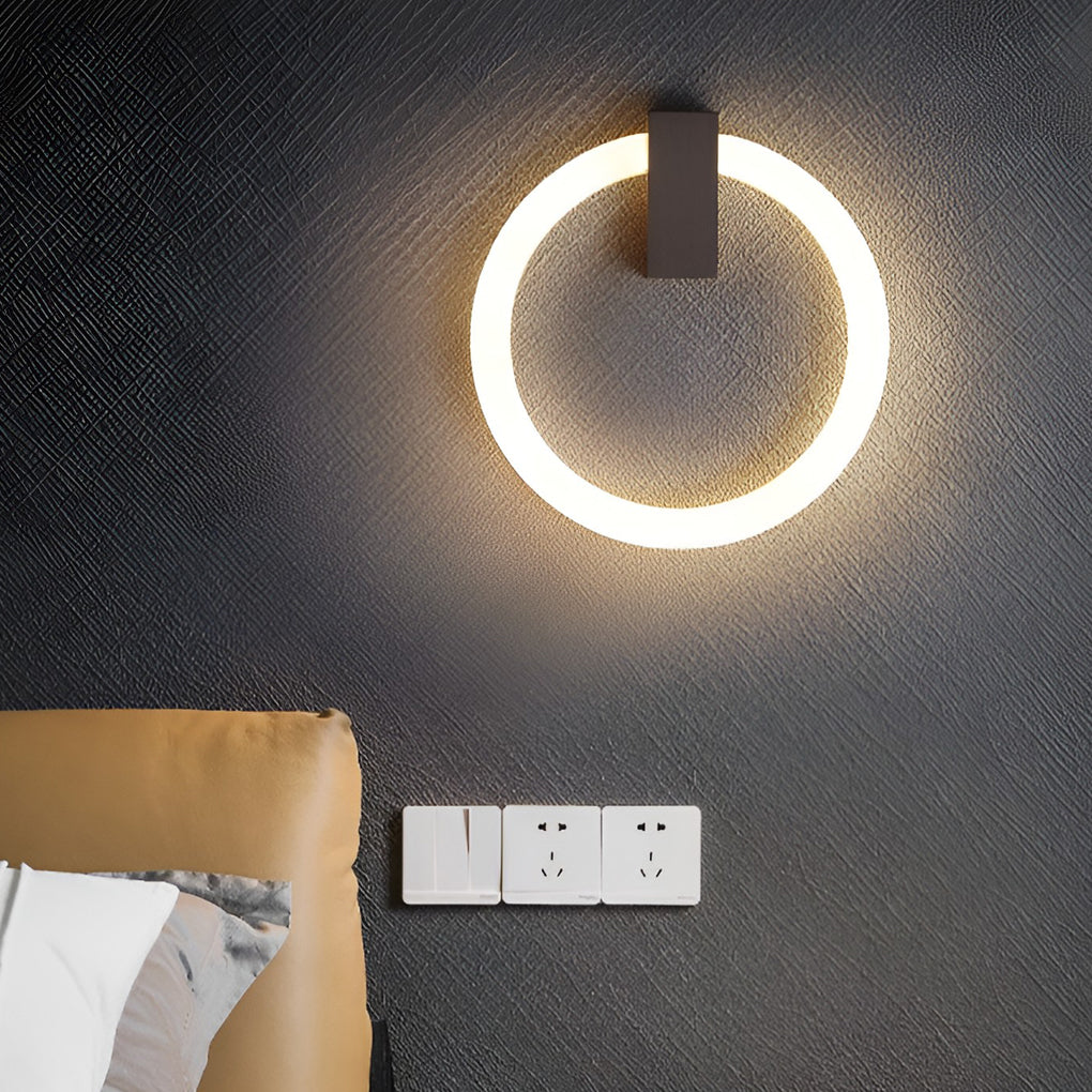 Modern Dimmable LED Circle Wall Sconce with Remote Control