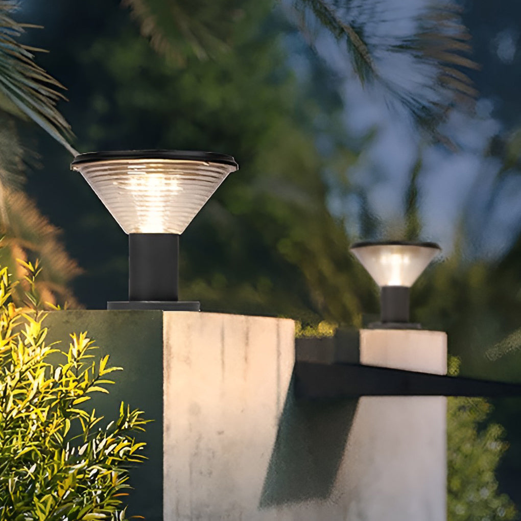 Solar Fence Post Light with Remote Control & Light Sensor