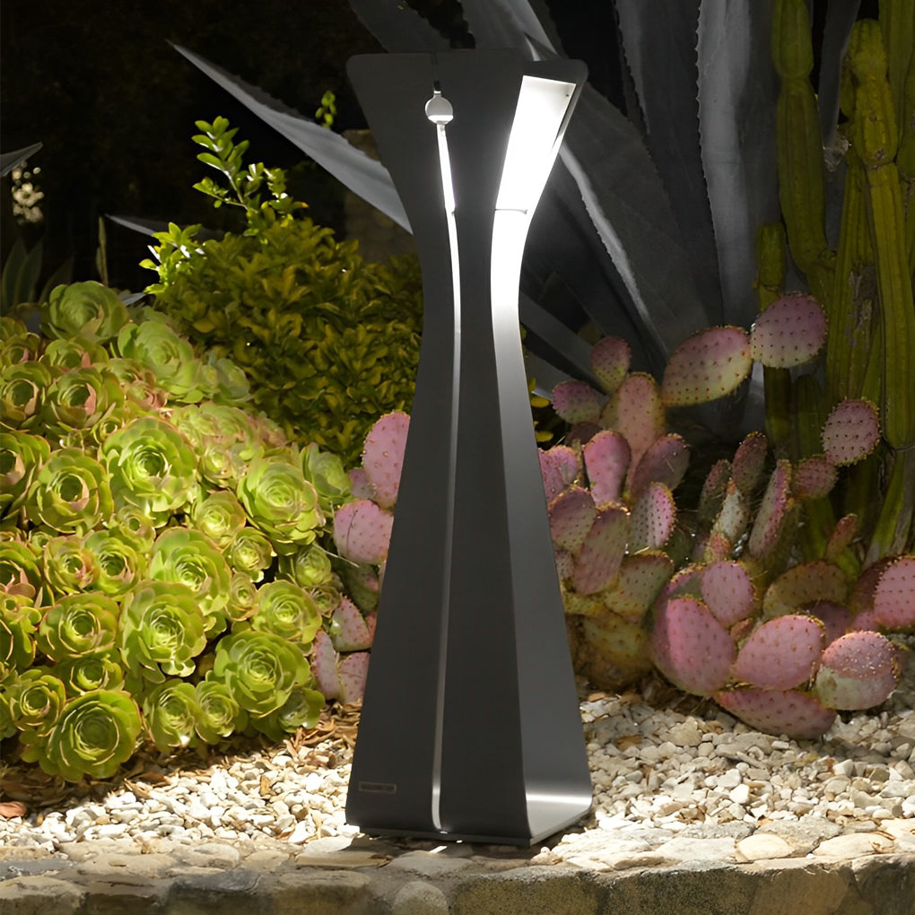 Modern Solar Pathway Lights - Stainless Steel & Glass Outdoor