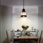 Amber Glass Lantern Pendant Light Industrial Vintage Hanging Lamp