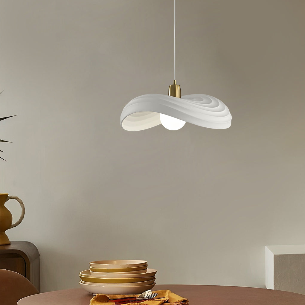 Wabi-Sabi Resin Pendant Light with Plated Hardware