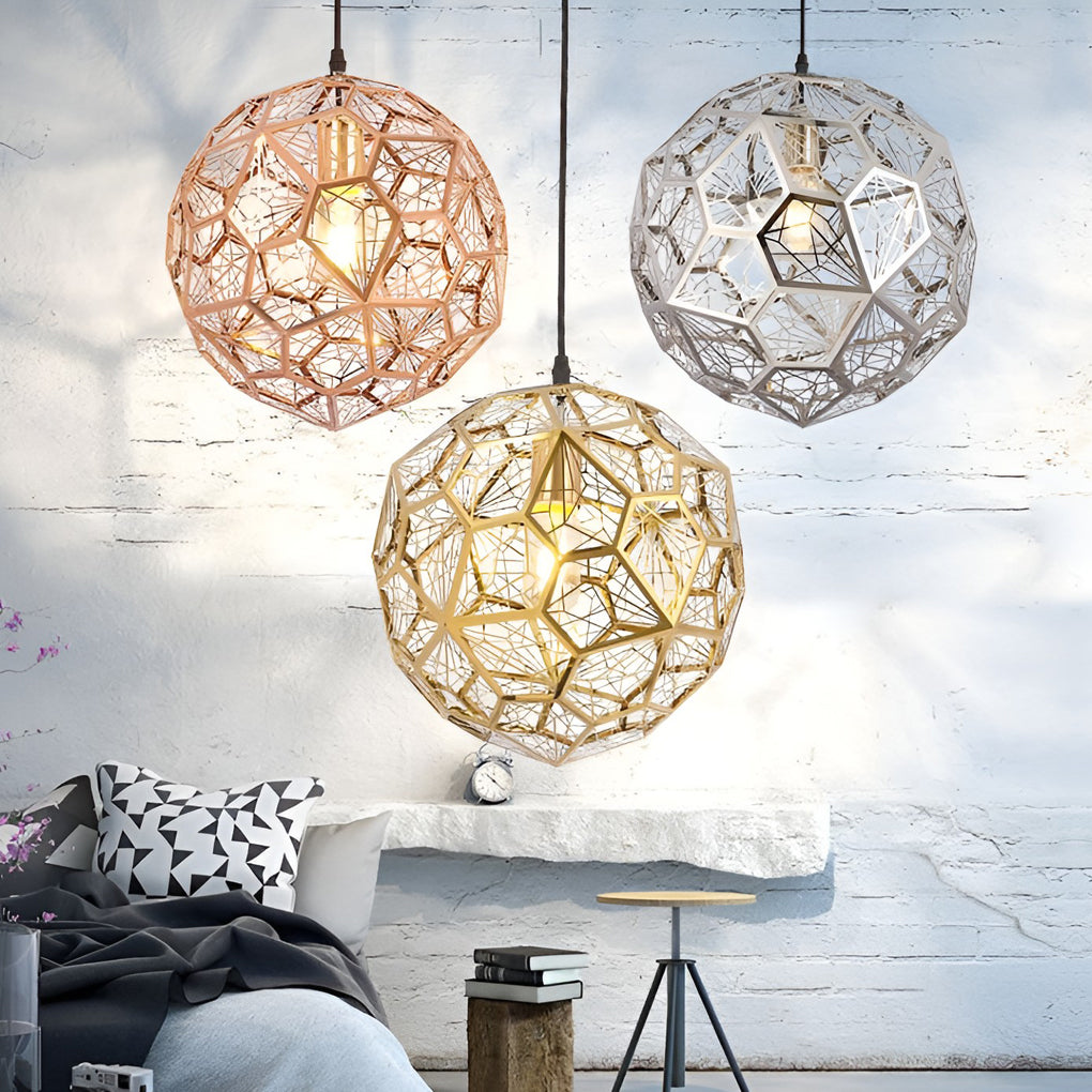 Geometric Spherical Stainless Steel Pendant Light - Modern Chandelier