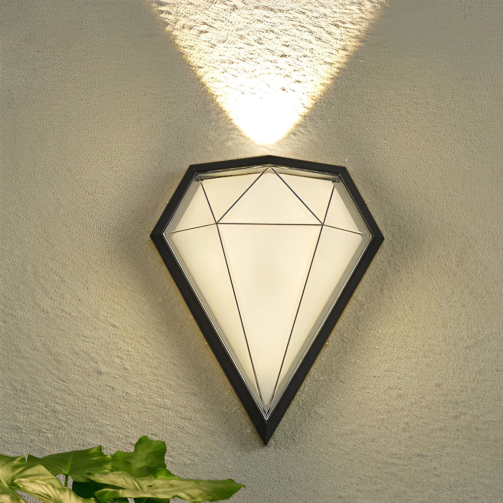 Geometric LED Waterproof Wall Lamp - Modern Black Aluminum Outdoor