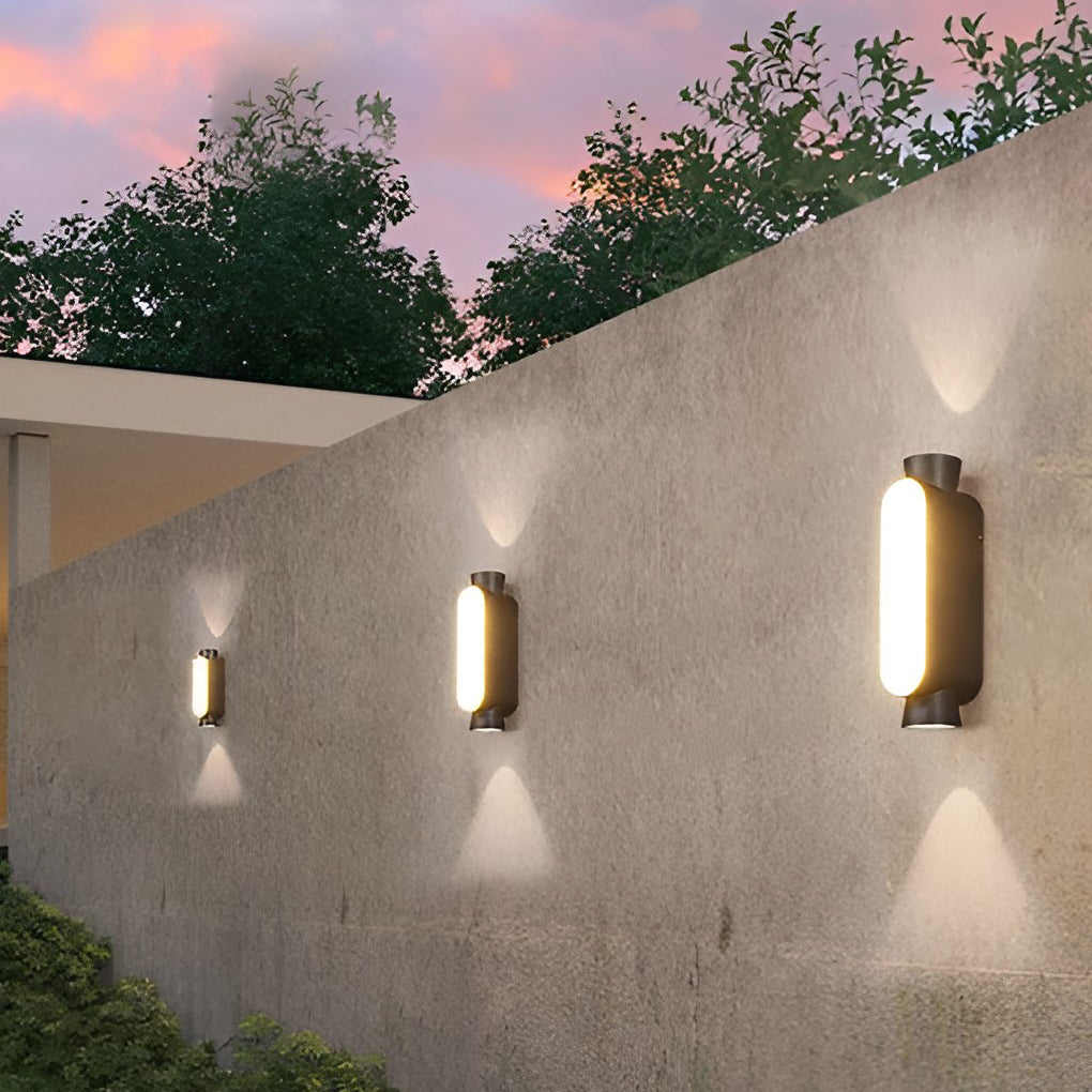 Black Aluminum Up Down Outdoor Wall Sconce IP65 Waterproof LED