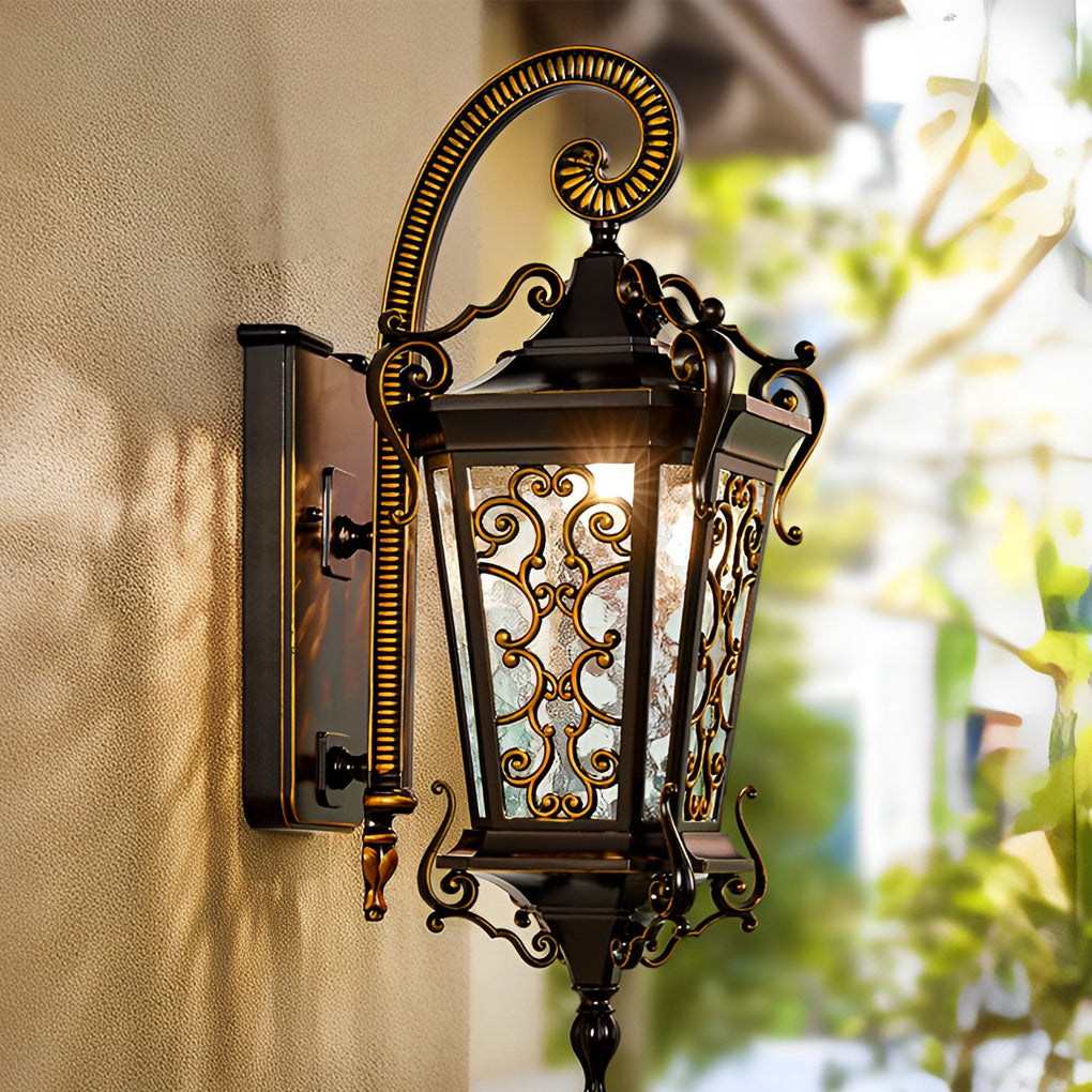 Modern Retro Outdoor Wall Lamp Waterproof Aluminum & Glass