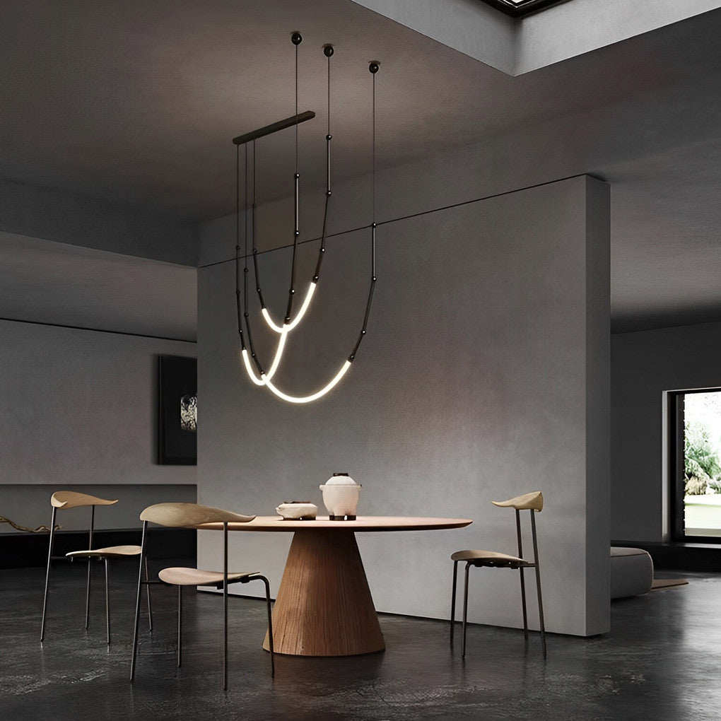 Adjustable Modern Staircase Chandelier with Iron Frame