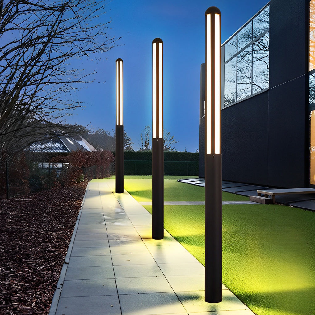 Modern Black Aluminum LED Bollard Light – Outdoor Waterproof
