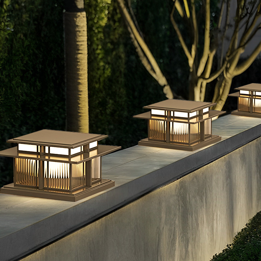 Modern Solar LED Post Cap Light - IP65 Waterproof Pillar Light