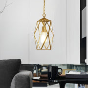 Industrial Glass Pendant Light with Copper Finish