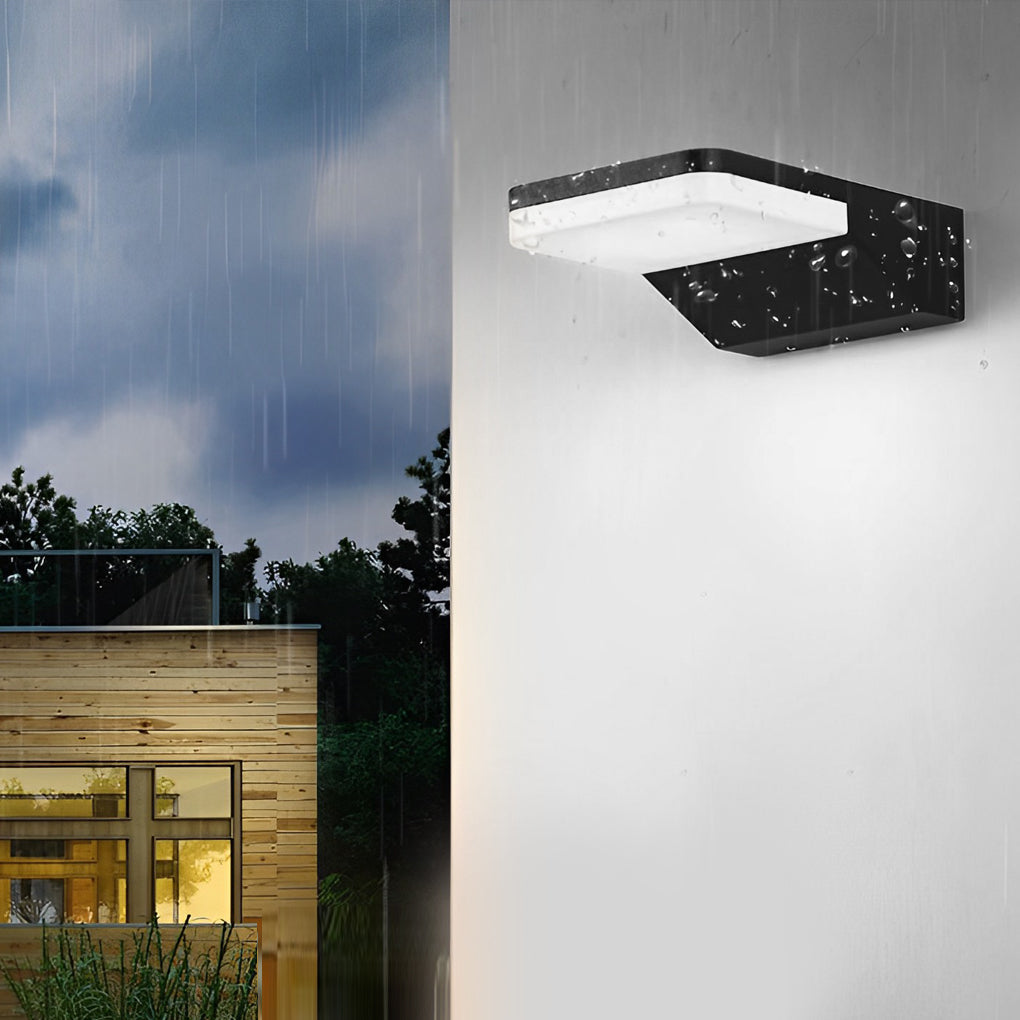 Modern Rectangular LED Outdoor Wall Sconce Black Waterproof