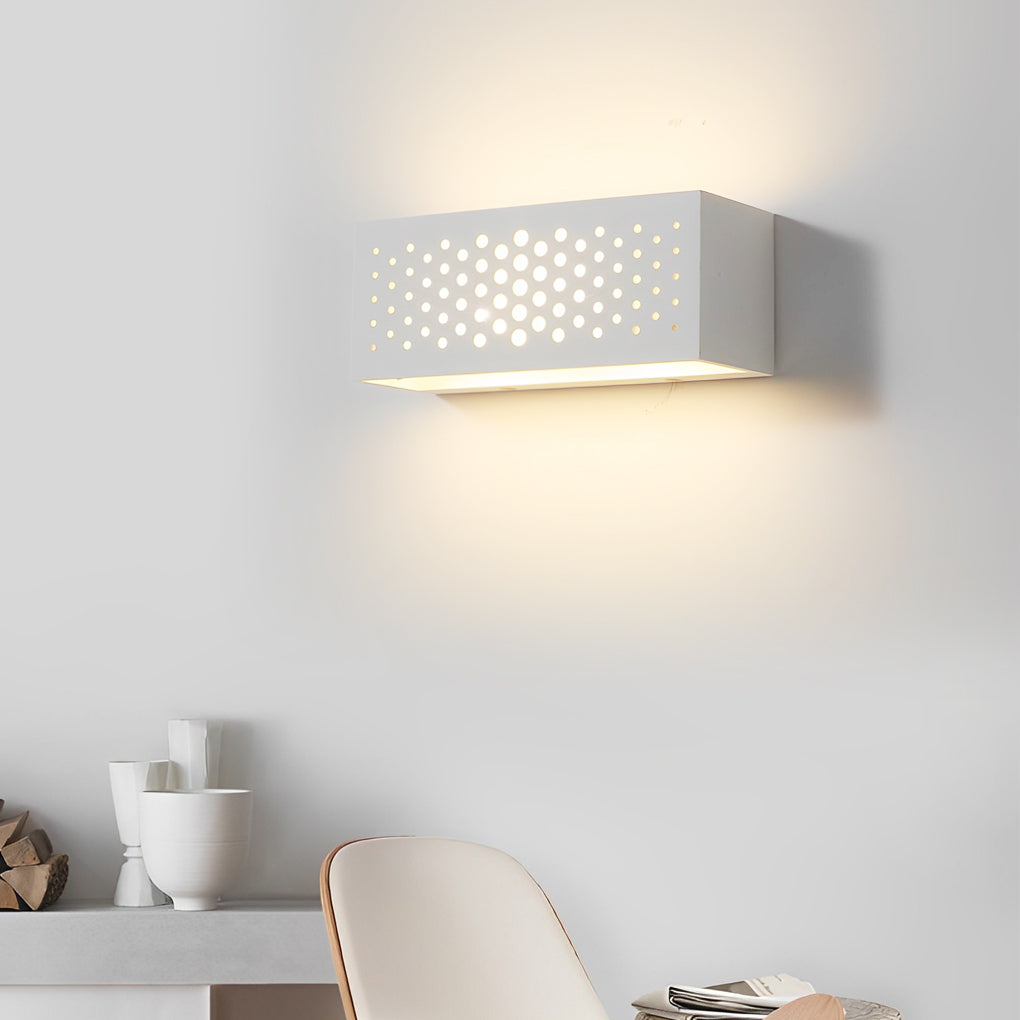 Modern Rectangular Plaster Wall Sconce with Up & Down LED Light