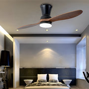 Modern Wood Ceiling Fan with Dimmable LED Light & Remote - 56 Inch