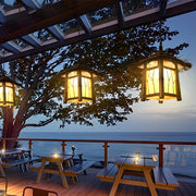 Bamboo Branch Pattern Lantern Outdoor Hanging & Post Light