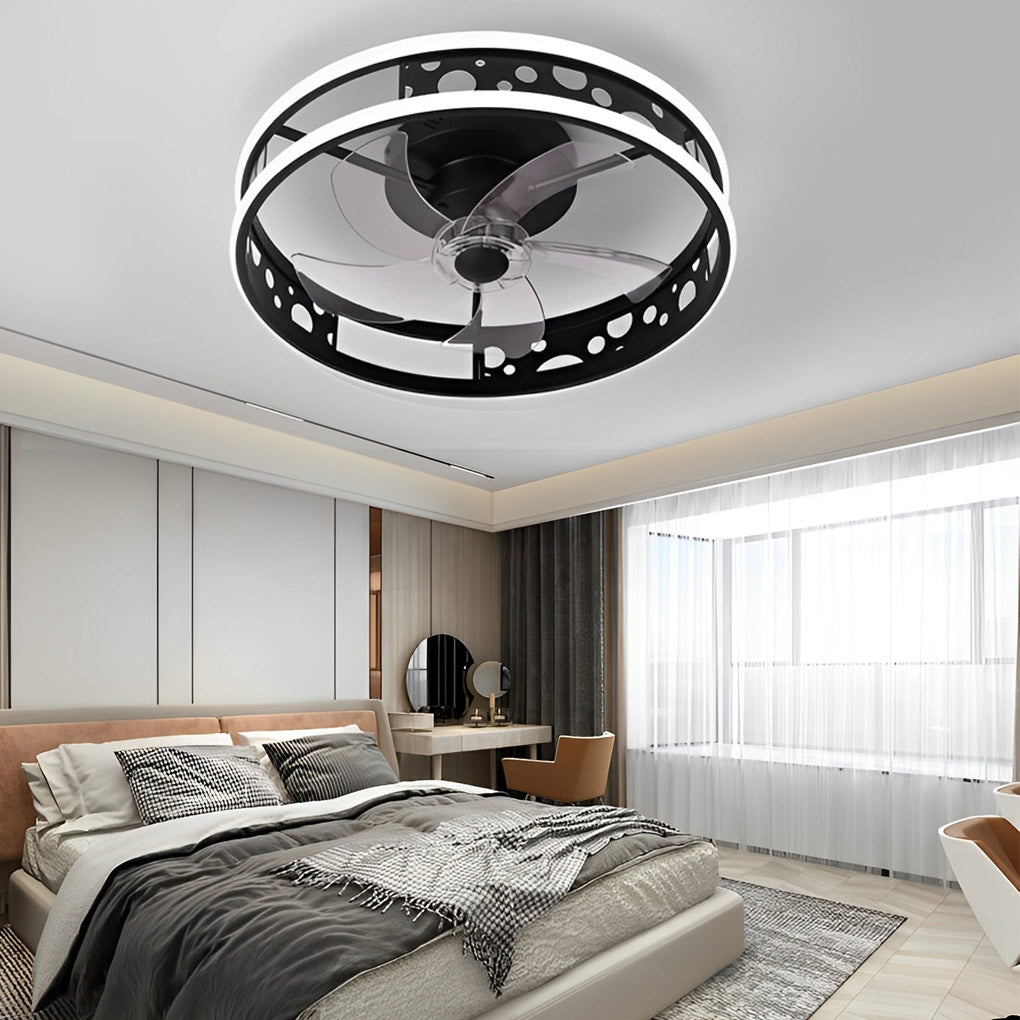 Modern Bladeless Ceiling Fan Light with Dimmable LED