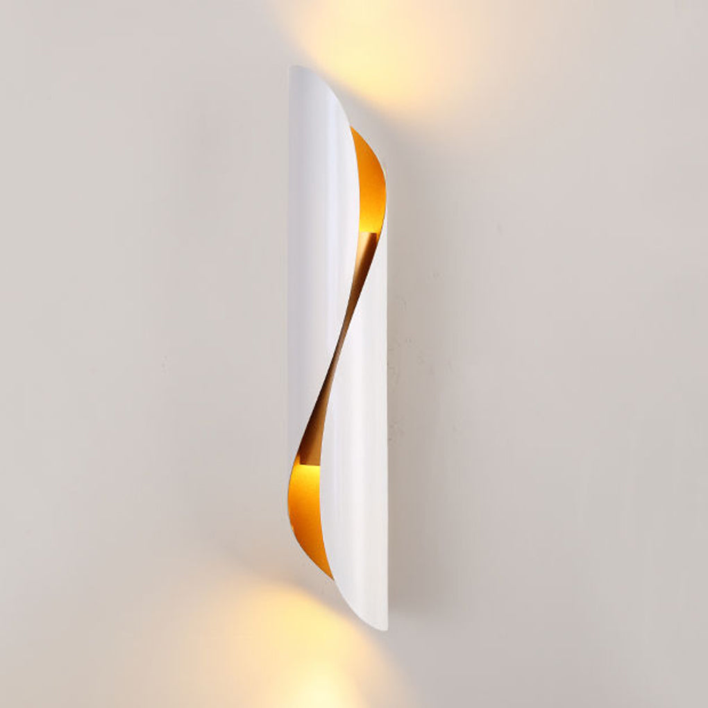 Modern Arc Wall Sconce – Industrial Metal Design with Gold Accent