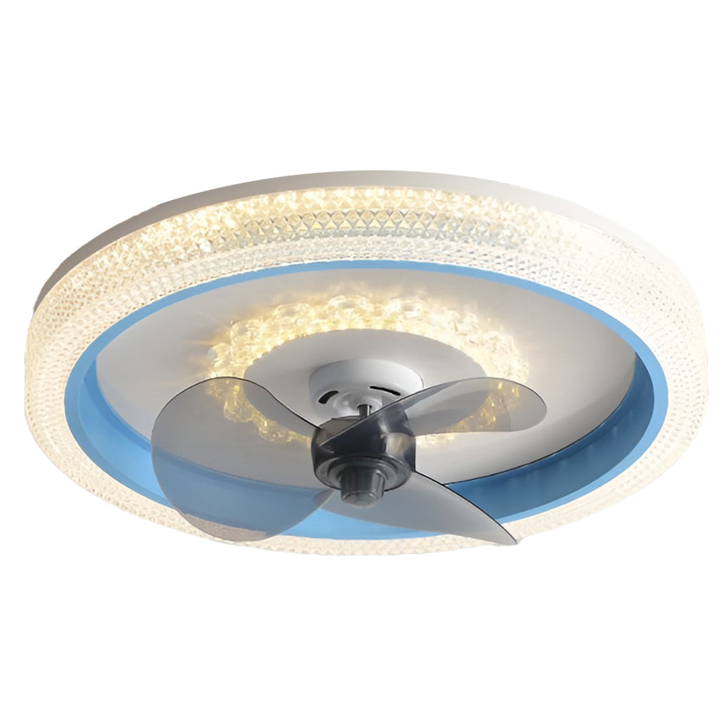 Modern LED Ceiling Fan Light with Dimmable Remote & 360° Rotation