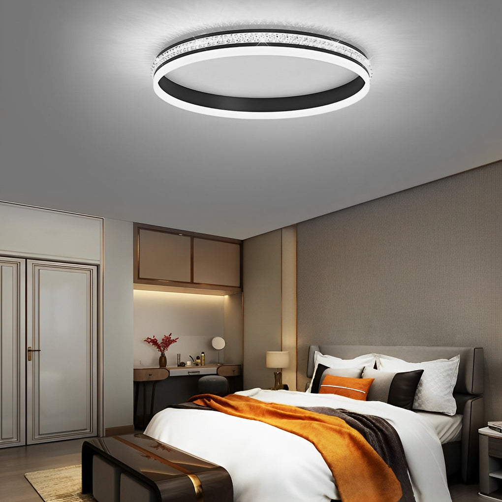 Modern Dimmable LED Semi Flush Ceiling Light with Remote Control