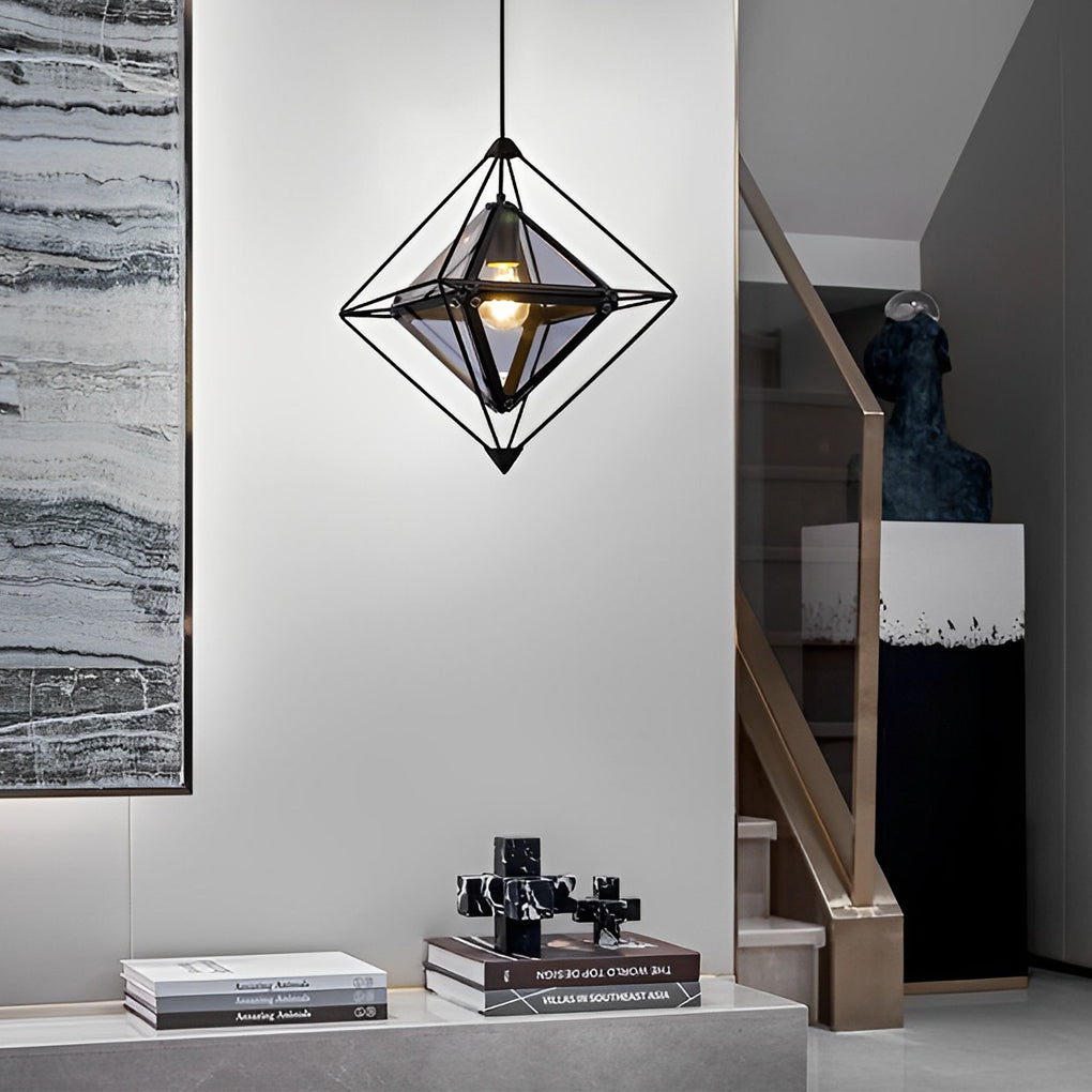 Geometric Glass Pendant Light Modern Minimalist Island Lighting