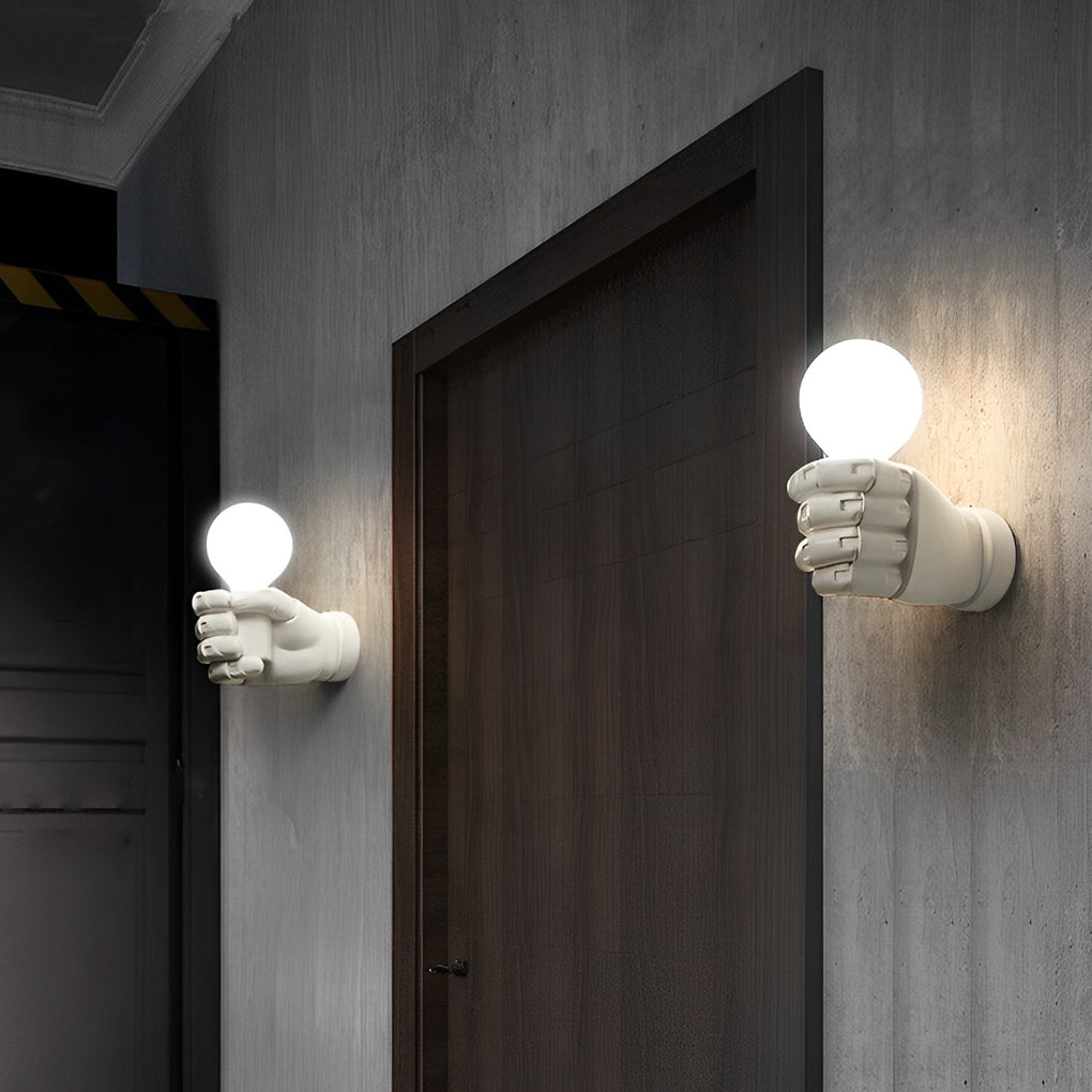 Industrial Fist Wall Sconce – Resin & Acrylic Modern Wall Lamp