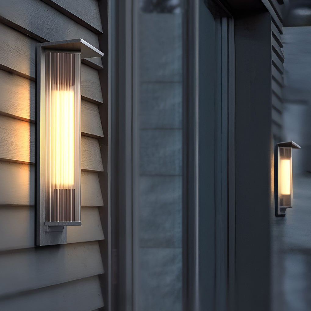 Industrial LED Solar Outdoor Wall Light – Aluminum & Glass