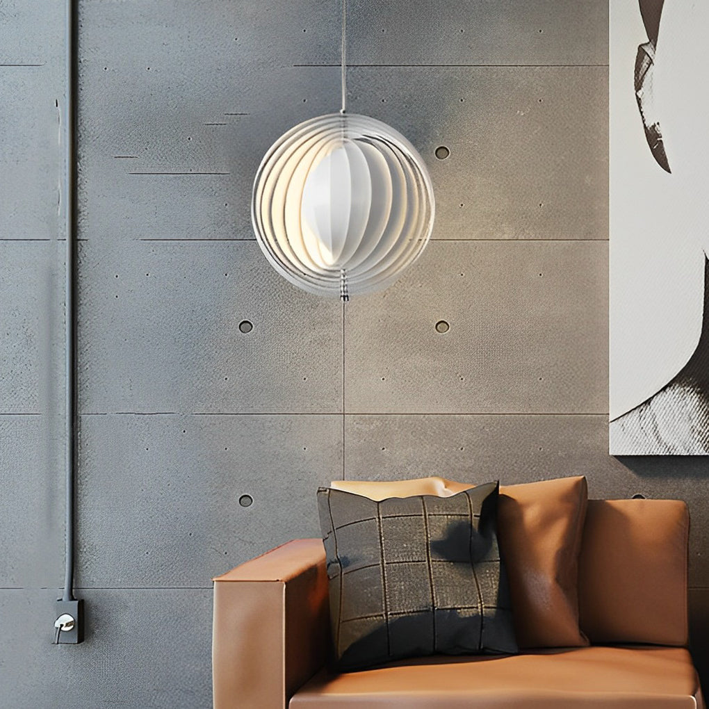 360° Rotatable White Metal Pendant Light Modern Nordic Design