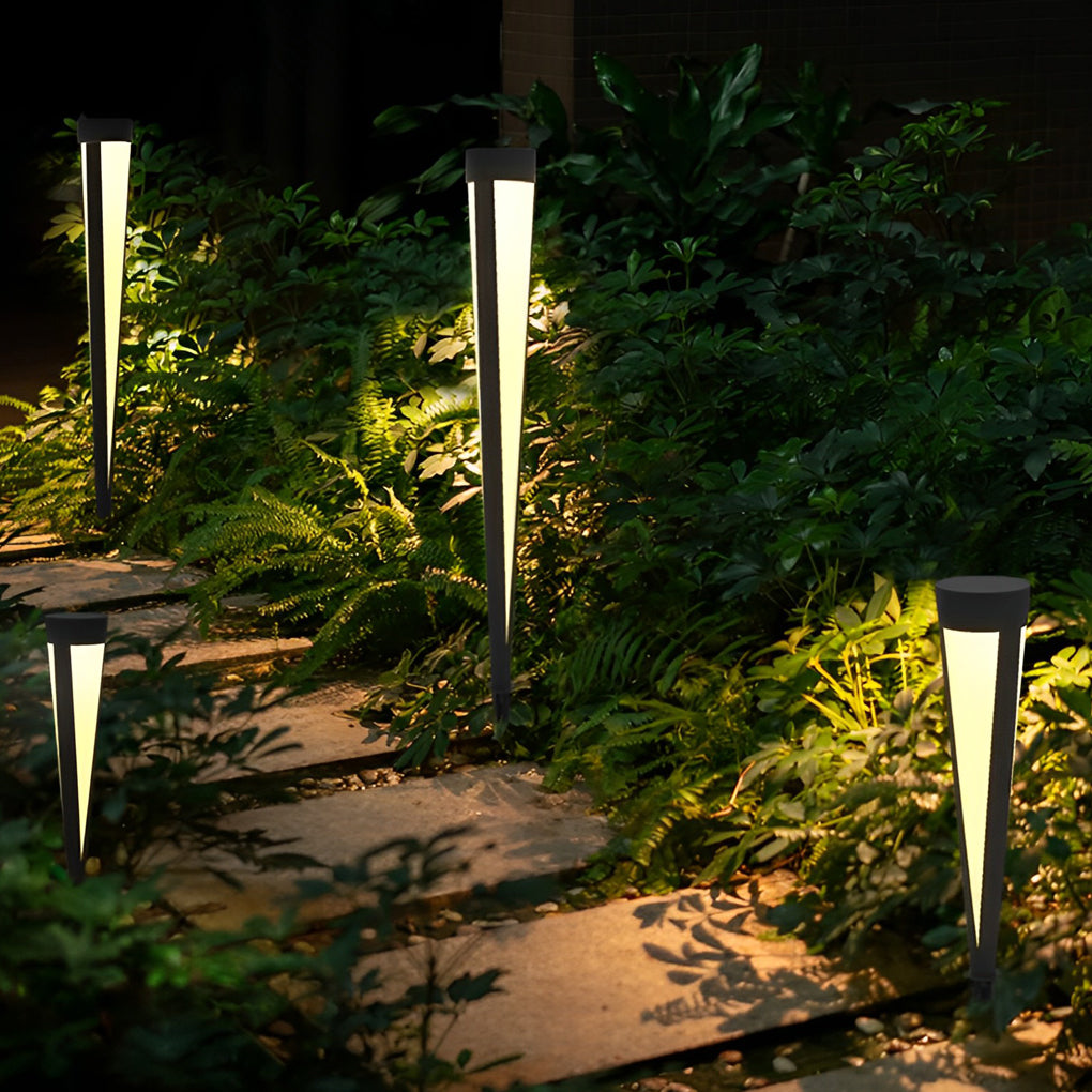 Modern Gray Solar LED Lawn Light Waterproof Aluminum Outdoor