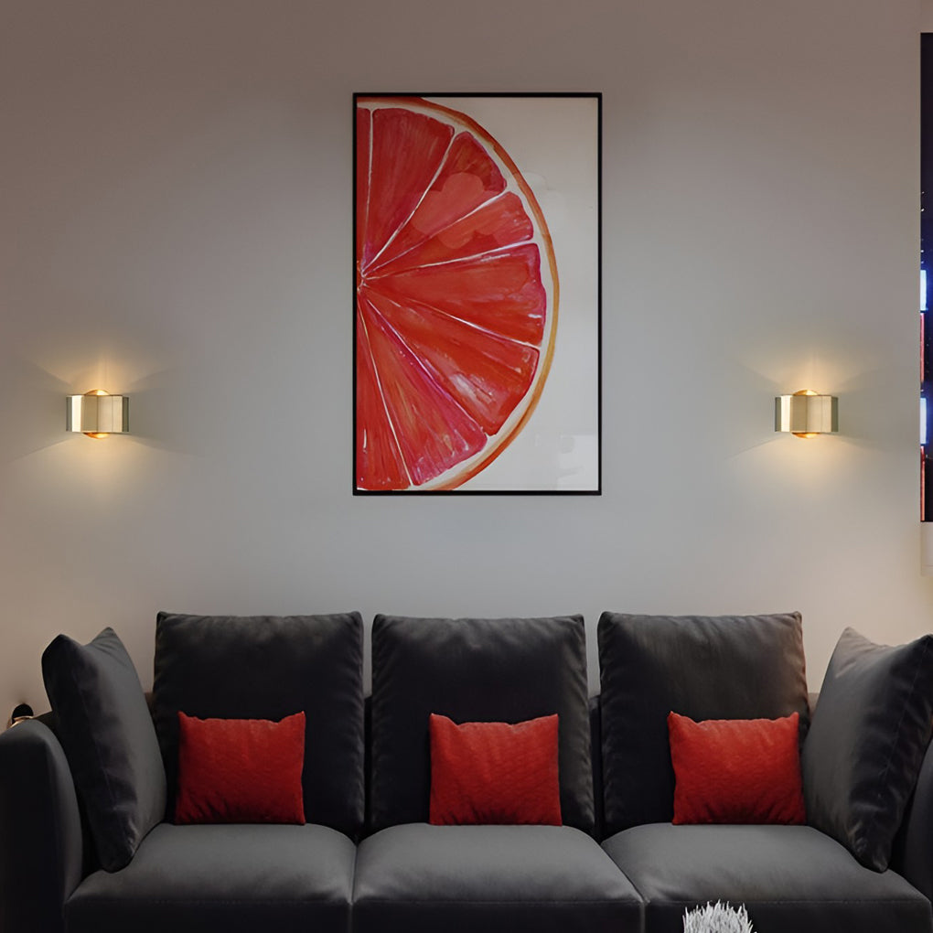 Gold Circular Wall Sconce Modern Up Down Light Iron Finish