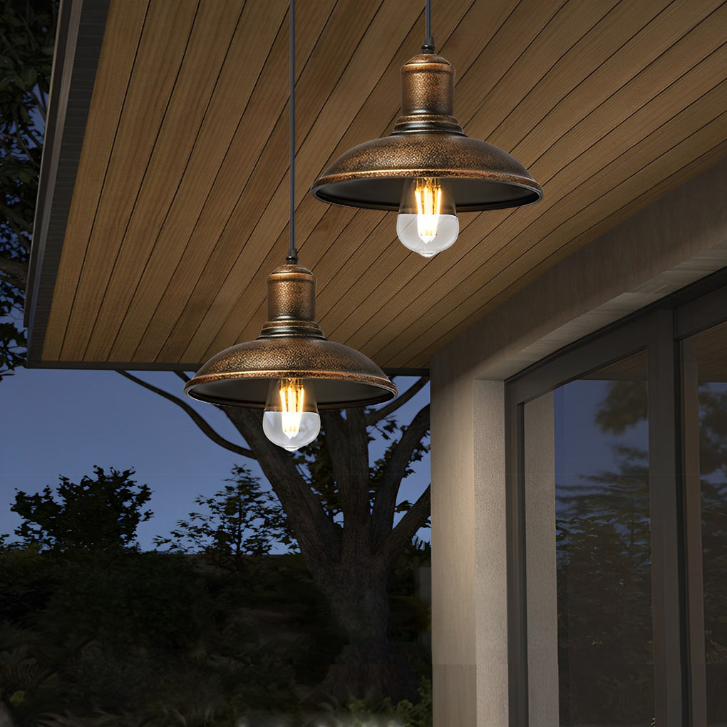 Retro Industrial Waterproof Iron Outdoor Pendant Light