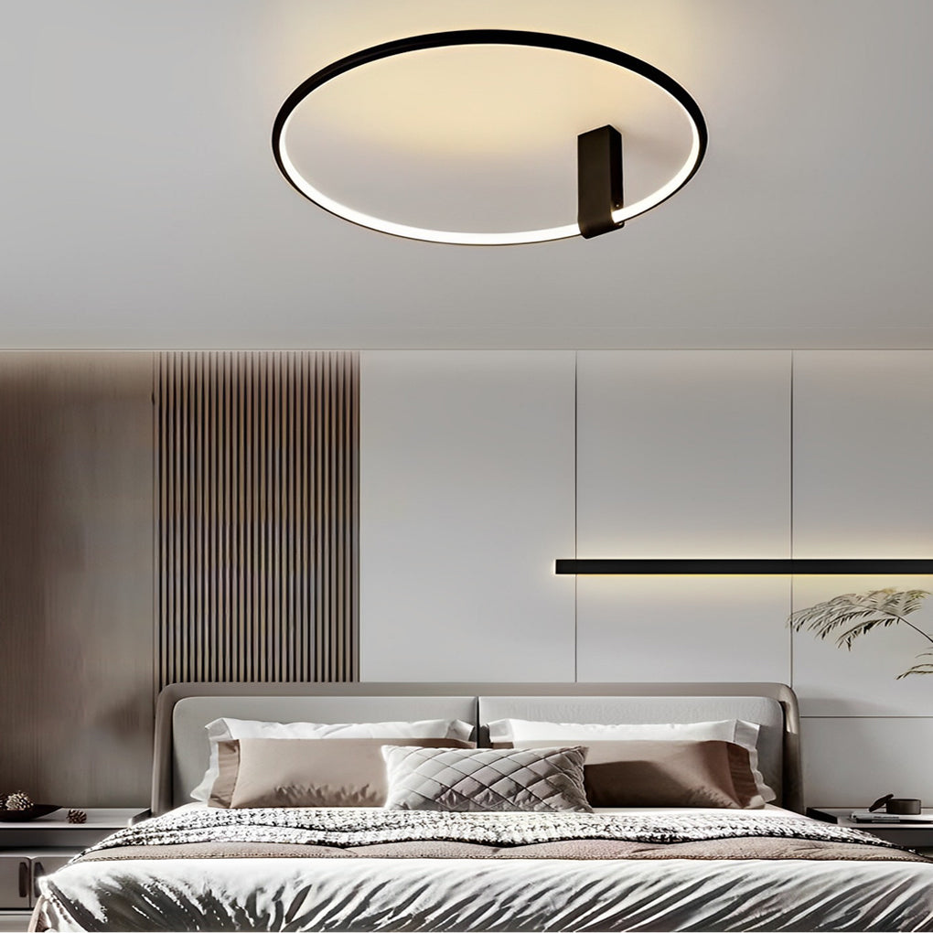 Adjustable Modern Round LED Ceiling Light - 3-Step Dimming Black