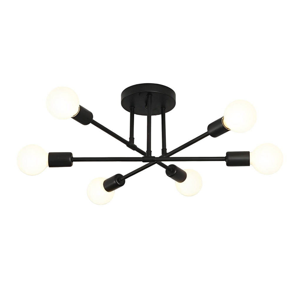 Modern 6-Light Sputnik Flush Mount Ceiling Light - 22'' Dia