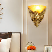 Horse Head Resin Wall Sconce with Frosted Glass Shade – Gold Finish