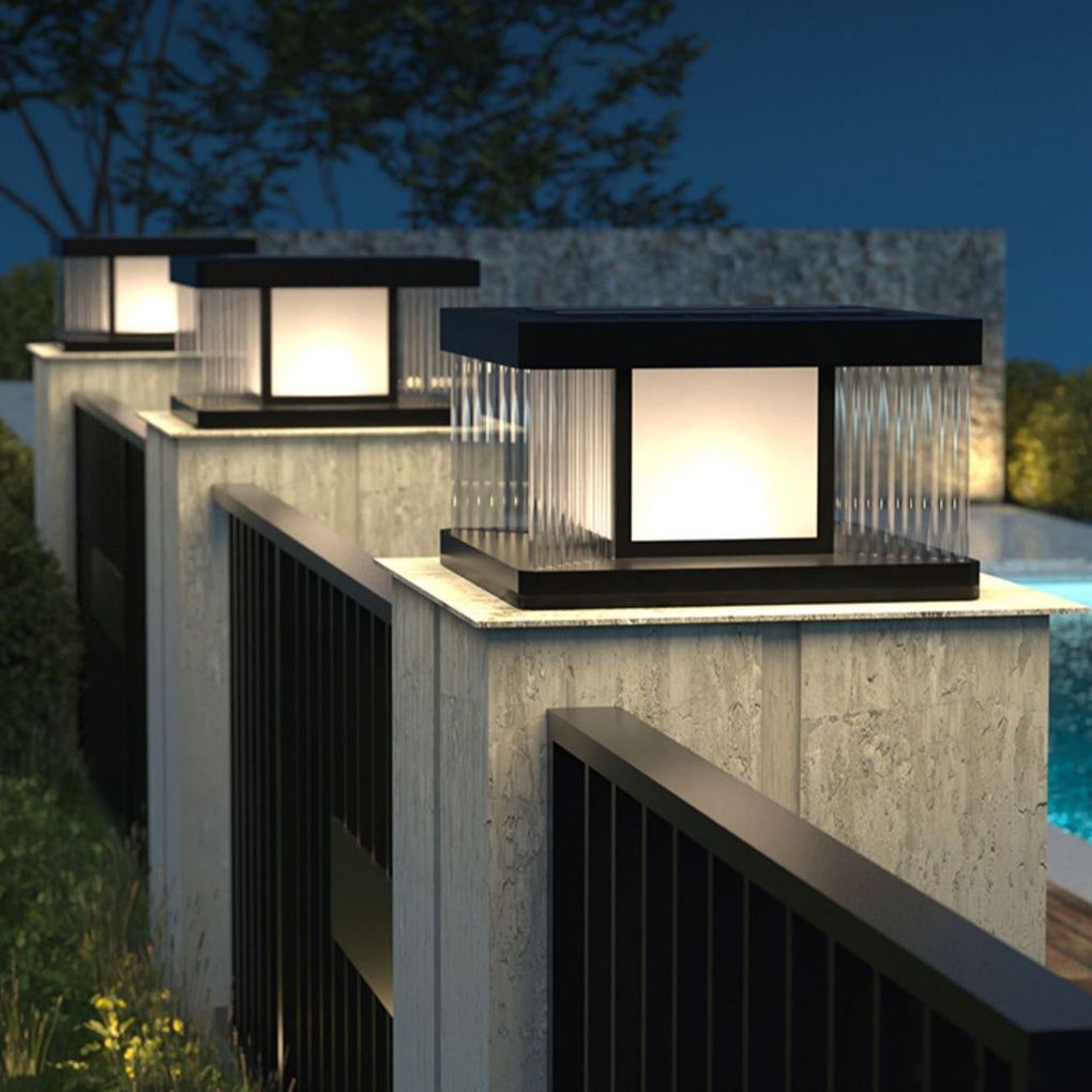 Modern Solar Fence Post Light - Waterproof IP65 Outdoor Pillar Lamp