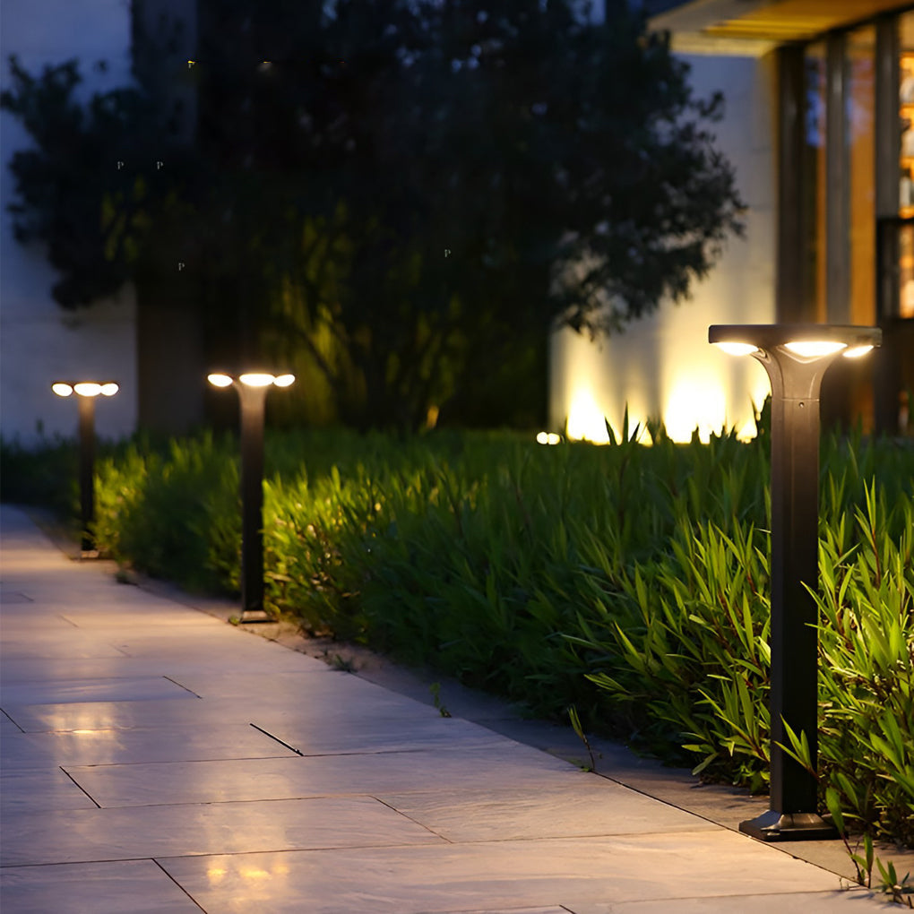 4-Light Square Waterproof LED Outdoor Path Lights