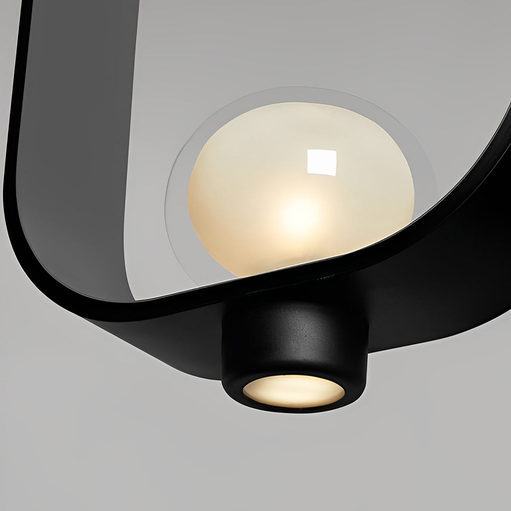 Modern Nordic Glass Pendant Light with Electroplated Iron Frame