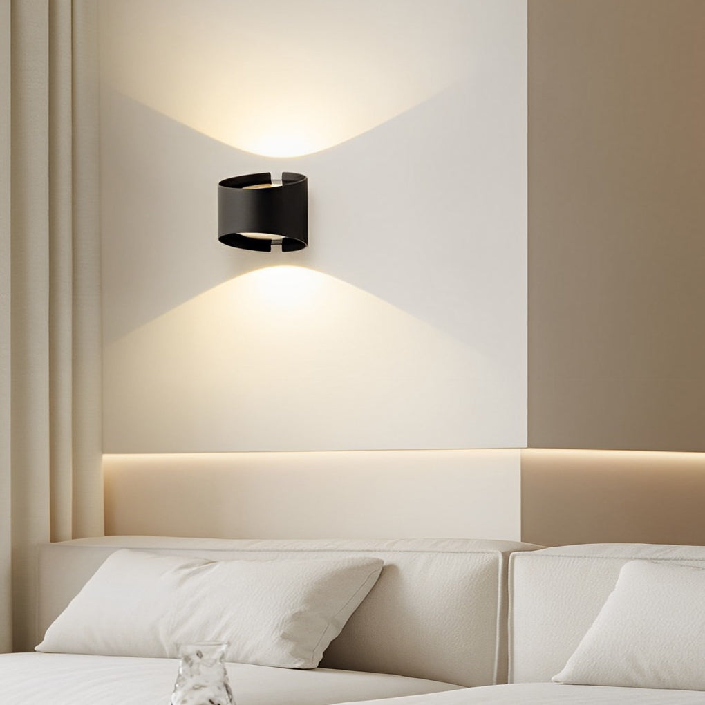 Modern Round LED Wall Sconce Aluminum Up Down Light