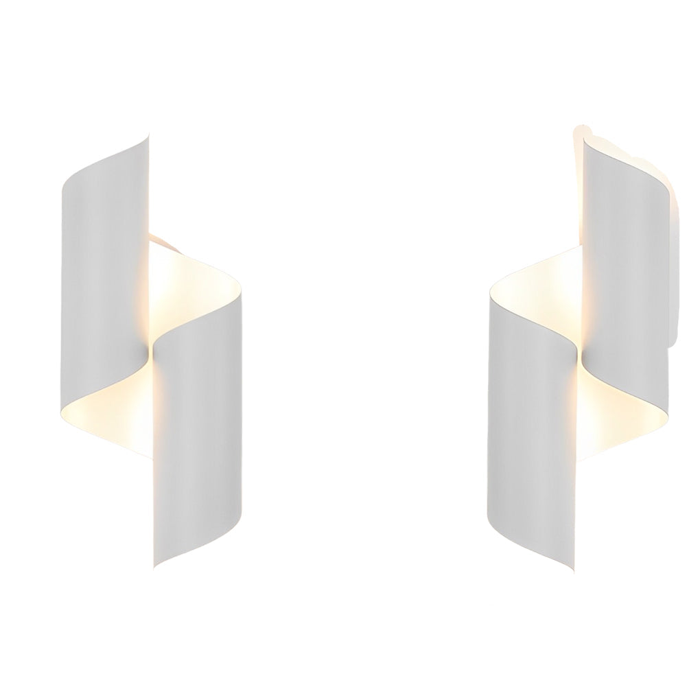 Geometric Up Down Wall Sconce Set - Modern Metal Lighting (2pcs)