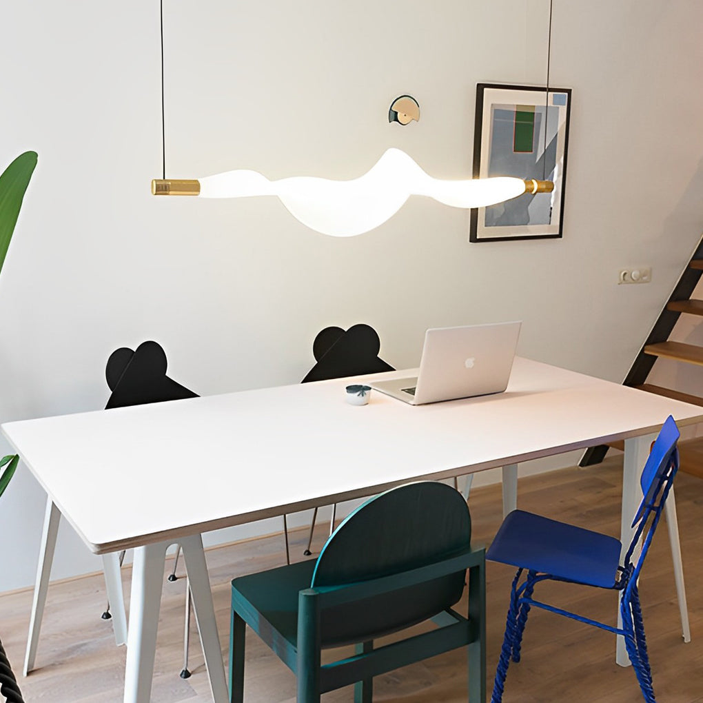 Modern Linear LED Pendant Light - Aluminum & Acrylic Chandelier