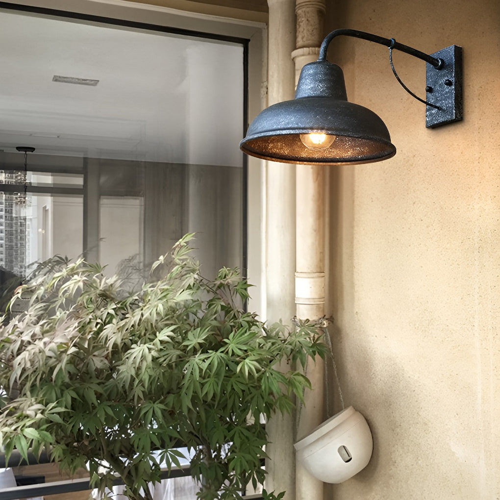 Vintage Trumpet Industrial Outdoor Wall Light - Waterproof Iron Sconce